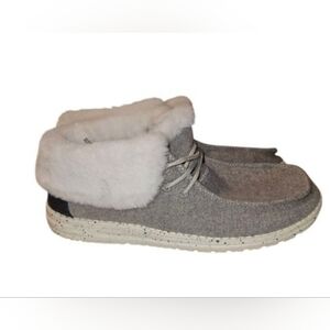 Hey Dude Ladies Britt Charcoal Shoes Women's 9 Slip On Casual Booties